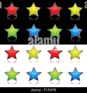 Star Icon Set Stock Vektor