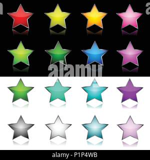Star Icon Set Stock Vektor