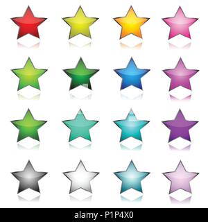 Star Icon Set Stock Vektor