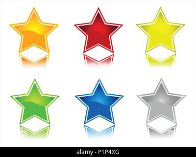 Star Icon Set Stock Vektor