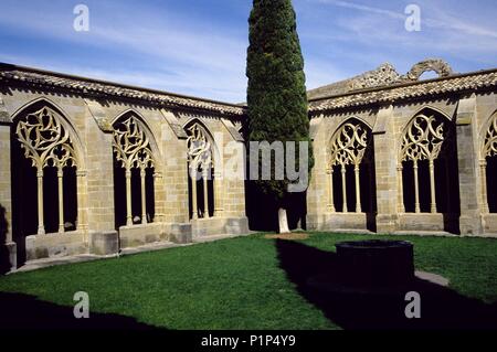 Monasterio de/La Oliva Kloster; gotische Kreuzgang (CISTERCIENSE). Stockfoto