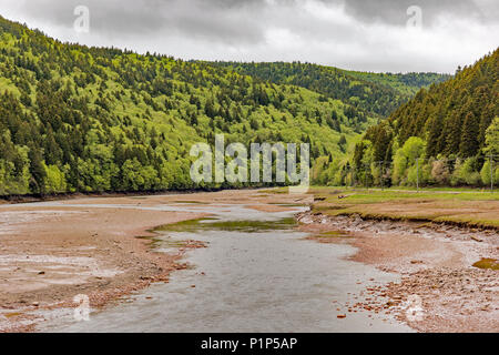 Das Ende der 45 River fließt in die Bucht von Fundy in Alma New Brunswick, Kanada. Stockfoto