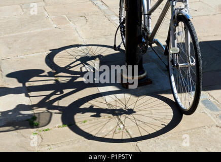 Fahrrad und Schatten Stockfoto
