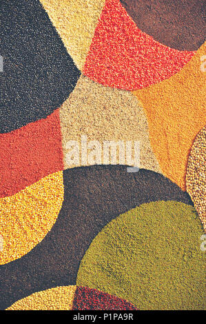 Bunte Getreidesaatgut Hintergrund. Zusammenfassung Hintergrund Stockfoto