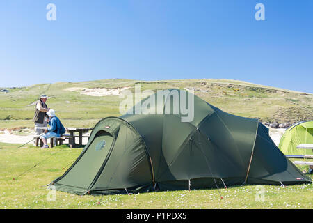 Traigh Horgabost Campingplatz, Isle of Harris, Äußere Hebriden, Na h-eileanan Siar, Schottland, Vereinigtes Königreich Stockfoto