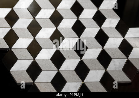 3d Illusion Marmor Stein Cube Fliesen geometrische Boden Stockfoto