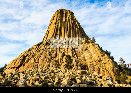 Devils Tower Nationalmonument; Wyoming, Vereinigte Staaten von Amerika Stockfoto