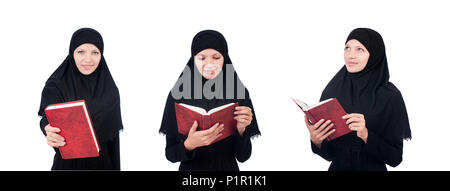 Junge muslimische Schülerin mit Büchern Stockfoto