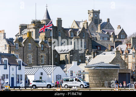 Blick auf Stadt und Hafen, Lerwick, Shetland, Nördliche Inseln, Schottland, Vereinigtes Königreich Stockfoto