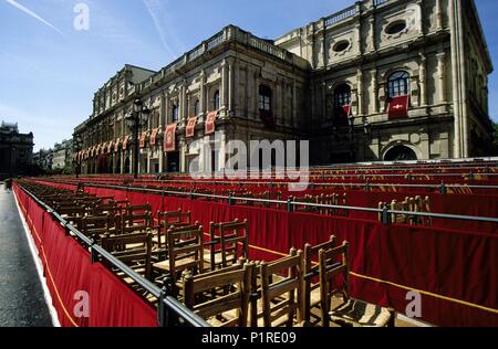 San Fernando Marktplatz und Rathaus Rat in der Heiligen Woche. Stockfoto