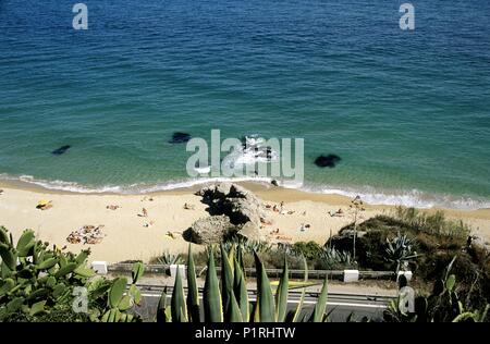 Spanien - Katalonien - Costa del Maresme (Kreis) - Barcelona. Arenys de Mar, Playa / Platja nudista. Stockfoto