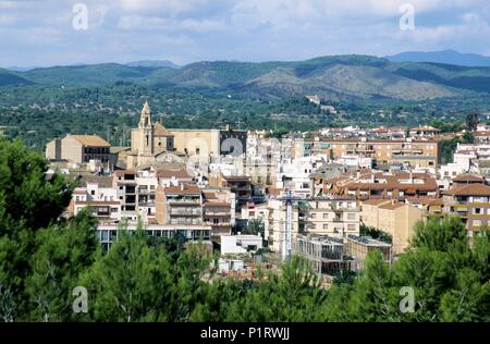 Tarragonès: Torredembarra, Stadt und Schloss - Kirche (Costa Dorada/Tarragonès). Stockfoto