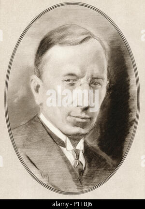 Sir Frederick Grant Banting, 1891 - 1941. Kanadische medizinische Wissenschaftler, Arzt, Maler, und Nobelpreisträger als Co - Entdecker des Insulins. Abbildung von Gordon Ross, US-amerikanischer Künstler und Illustrator (1873-1946), von lebenden Biographien von großen Wissenschaftlern. Stockfoto