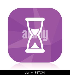 Zeit flach Vektor icon. Sanduhr violett web-Taste. Watch internet Platz anmelden. Timer modernes Design Symbol in der Eps 10. Stock Vektor