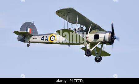 Fairey Swordfish W 5856 von der Royal Navy historischen Flug-Design durch die fairey Aviation Company für die Fleet Air Arm als Torpedobomber Stockfoto