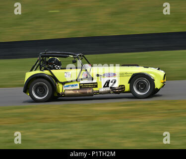 Richard Carter, Caterham R300, Offene Serie, CSCC, Snetterton Rennstrecke, Snetterton, Norfolk, England, Samstag, 7. April 2018. Klassische Spor Stockfoto
