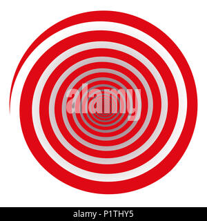 Rote Spirale - Abbildung auf weißem Hintergrund. Stockfoto