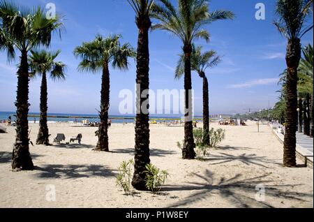 Spanien - Katalonien - Tarragonès (Kreis) - TARRAGONA. Salou, Playa / Platja de Ponent. Stockfoto