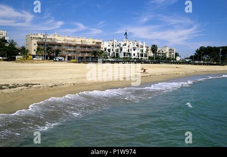 Spanien - Katalonien - Baix Camp (Bezirk) - TARRAGONA. Cambrils Playa / Platja del Cavet. Stockfoto