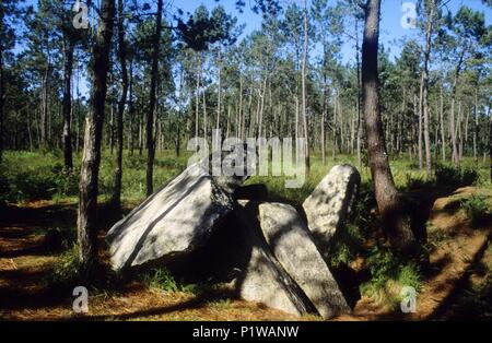 In der Nähe von Malpica, dolmen Pedra de Arca; "Costa de la Muerte (todesküste) Rías Altas Region. Stockfoto