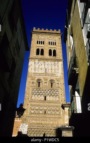 Turm von San Martín ('mudéjar'-Architektur). Stockfoto