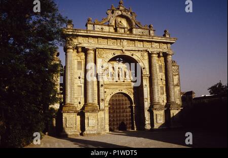 Jerez de la Frontera, Cartuja "Nuestra Señora de la Defensión' Kloster; renaisance Fassade. Stockfoto