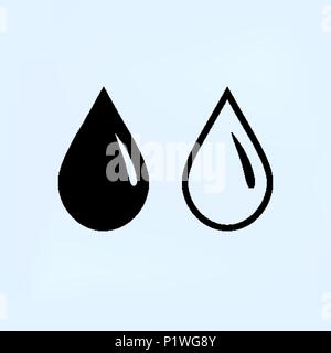Eingestellt von Tropfen. Flüssige symbol Abbildung. Umrisse Wassertropfen Stock Vektor