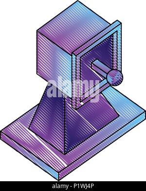 Antenne Radar Kommunikation für Rundfunk Vektor-illustration isometrische Stock Vektor