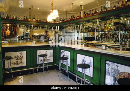 Bar de la Plaza Mayor ('Madrid de los Austrias') (Innenstadt). Stockfoto