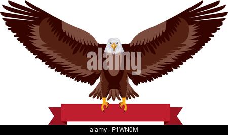 American Eagle nationalen Red Ribbon Symbol Vektor illustration Stock Vektor