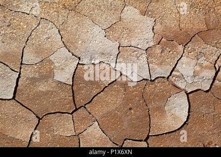 Risse im Schlamm, Namafjall Hverir geothermale Region, North Island, Island Stockfoto