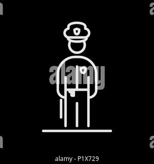 Polizist Symbol Avatar einfach Flat Style Abbildung. Stock Vektor