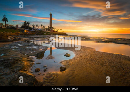 Anochecer en Chipiona Stockfoto