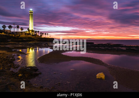 Anochecer en Chipiona Stockfoto