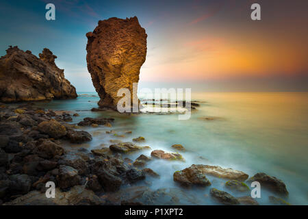 Atardecer en la playa del Sombrerico Stockfoto