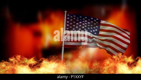 Vereinigte Staaten von Amerika rauch Flagge, amerikanische Flagge, USA ...