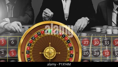 Roulette-Rad in casino Stockfoto