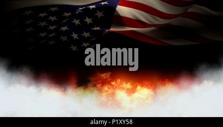 Brennende amerikanische Flagge Stockfoto, Bild: 162484334 - Alamy