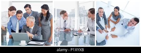 Teamarbeit business meeting Collage Stockfoto