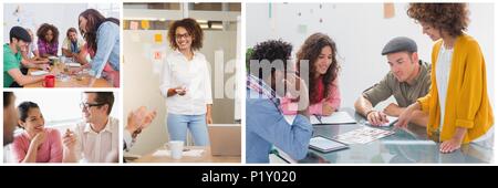 Teamwork Tagung collage Stockfoto