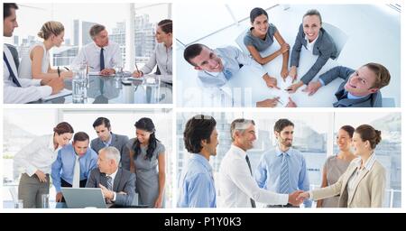 Teamarbeit business meeting Collage Stockfoto