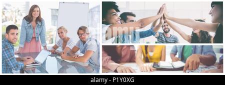 Teamwork Tagung collage Stockfoto