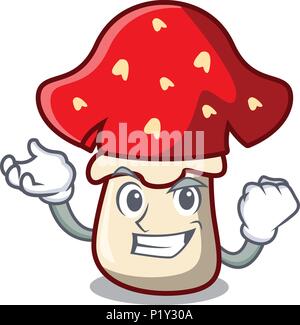 Erfolgreiche amanita Pilze Charakter Cartoon Stock Vektor