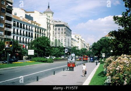 Goya Street, an der (Barrio de Salamanca). Stockfoto