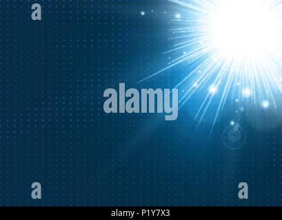 Abstrakte Technologie mit Beleuchtung Burst auf blauem Hintergrund. Vector Illustration Stock Vektor