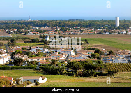 Frankreich, Westküste von Frankreich, Insel der Rhe, Blick auf die Dörfer St Clement-les-Baleines und Ars-en-Re Stockfoto