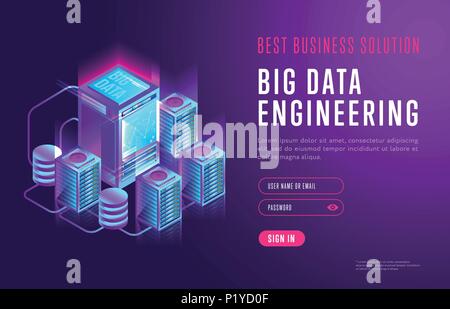 Design von Big Data Engineering Vektor Stock Vektor