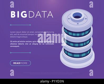 Big Data Center Base Design Stock Vektor