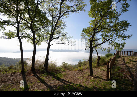 Early Misty Morgen auf der Sainte-Croix-See oder den See Sainte Croix Provence Frankreich Stockfoto