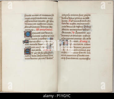 . Trivulzio Buch der Stunden-KW-SMC1-Folios 065 V (links) und 066 r (rechts). Linken seite Folio 065 V; rechte Seite Folio 066 r von der Trivulzio Buch der Stunden-KW-SMC1. ca. 1470. Schreiber: Nicolas Spierinc 309 Trivulzio Buch der Stunden-KW-SMC1-Folios 065 V (links) und 066 r (rechts) Stockfoto